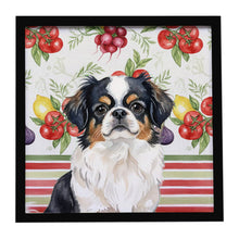 Load image into Gallery viewer, Tricolor Japanese Chin Vegetables Framed Metal Print