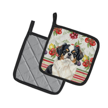 Load image into Gallery viewer, Tricolor Japanese Chin Vegetables Pair of Pot Holders