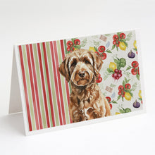 Load image into Gallery viewer, Chocolate Labradoodle Vegetables Greeting Cards Pack of 8