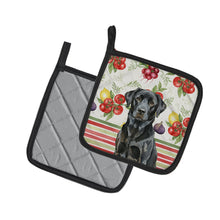 Load image into Gallery viewer, Black Labrador Retriever Vegetables Pair of Pot Holders