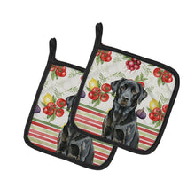 Load image into Gallery viewer, Black Labrador Retriever Vegetables Pair of Pot Holders