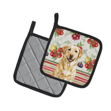 Load image into Gallery viewer, Yellow Labrador Retriever Vegetables Pair of Pot Holders