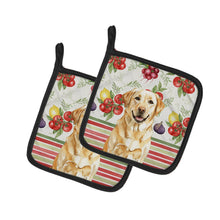 Load image into Gallery viewer, Yellow Labrador Retriever Vegetables Pair of Pot Holders