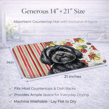 Load image into Gallery viewer, Black Lhasa Apso Vegetables Dish Drying Mat