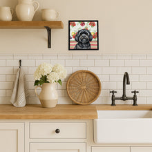 Load image into Gallery viewer, Black Lhasa Apso Vegetables Framed Metal Print