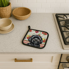 Load image into Gallery viewer, Black Lhasa Apso Vegetables Pair of Pot Holders