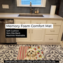 Load image into Gallery viewer, Cream Lhasa Apso Vegetables Memory Foam Kitchen Mat