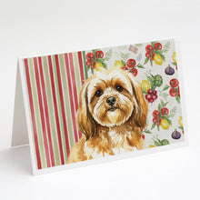 Load image into Gallery viewer, Gold Lhasa Apso Vegetables Greeting Cards Pack of 8