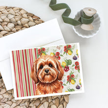 Load image into Gallery viewer, Red Lhasa Apso Vegetables Greeting Cards Pack of 8