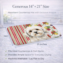 Load image into Gallery viewer, White Lhasa Apso Vegetables Dish Drying Mat