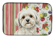 Load image into Gallery viewer, White Lhasa Apso Vegetables Dish Drying Mat
