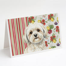 Load image into Gallery viewer, White Lhasa Apso Vegetables Greeting Cards Pack of 8