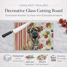 Load image into Gallery viewer, Brindle Mastiff Vegetables Glass Cutting Board