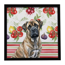 Load image into Gallery viewer, Brindle Mastiff Vegetables Framed Metal Print