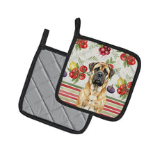 Load image into Gallery viewer, Fawn Mastiff Vegetables Pair of Pot Holders