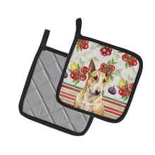 Load image into Gallery viewer, Miniature Bull Terrier Vegetables Pair of Pot Holders