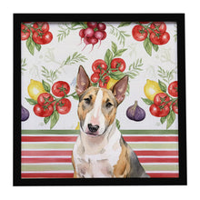 Load image into Gallery viewer, Tricolor Miniature Bull Terrier Vegetables Framed Metal Print
