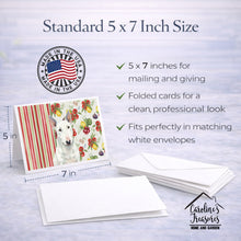 Load image into Gallery viewer, White Miniature Bull Terrier Vegetables Greeting Cards Pack of 8