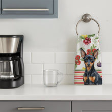 Load image into Gallery viewer, Black and Tan Miniature Pinscher Vegetables Kitchen Towel