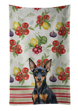 Load image into Gallery viewer, Black and Tan Miniature Pinscher Vegetables Kitchen Towel