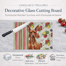 Load image into Gallery viewer, Red Miniature Pinscher Min Pin Vegetables Glass Cutting Board