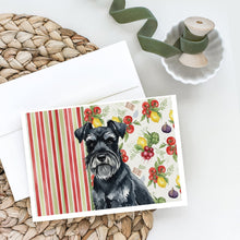 Load image into Gallery viewer, Black Miniature Schnauzer Vegetables Greeting Cards Pack of 8