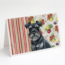 Load image into Gallery viewer, Black Miniature Schnauzer Vegetables Greeting Cards Pack of 8