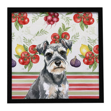 Load image into Gallery viewer, Miniature Schnauzer Vegetables Framed Metal Print