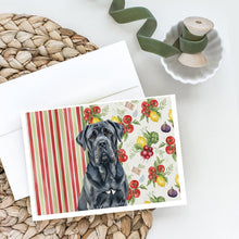 Load image into Gallery viewer, Black Neapolitan Mastiff Vegetables Greeting Cards Pack of 8
