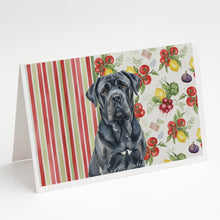 Load image into Gallery viewer, Black Neapolitan Mastiff Vegetables Greeting Cards Pack of 8