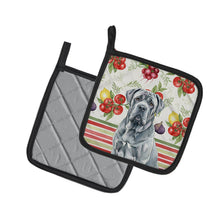 Load image into Gallery viewer, Blue Neapolitan Mastiff Vegetables Pair of Pot Holders