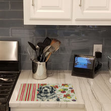 Load image into Gallery viewer, Gray Newfoundland Vegetables Glass Cutting Board