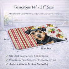 Load image into Gallery viewer, Black and Tan Norfolk Terrier Vegetables Dish Drying Mat