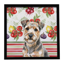 Load image into Gallery viewer, Grizzle and Tan Norfolk Terrier Vegetables Framed Metal Print