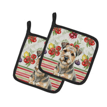 Load image into Gallery viewer, Grizzle and Tan Norfolk Terrier Vegetables Pair of Pot Holders