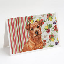 Load image into Gallery viewer, Red Norfolk Terrier Vegetables Greeting Cards Pack of 8