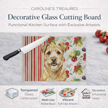 Load image into Gallery viewer, Wheaten Norfolk Terrier Vegetables Glass Cutting Board