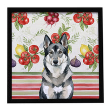 Load image into Gallery viewer, Norwegian Elkhound Vegetables Framed Metal Print