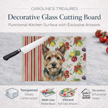 Load image into Gallery viewer, Norwich Terrier Vegetables Glass Cutting Board