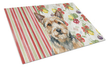 Load image into Gallery viewer, Norwich Terrier Vegetables Glass Cutting Board