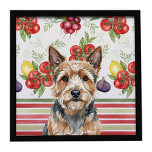 Load image into Gallery viewer, Norwich Terrier Vegetables Framed Metal Print