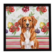 Load image into Gallery viewer, Orange Nova Scotia Duck Tolling Retriever Vegetables Framed Metal Print