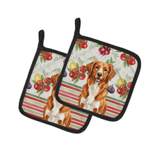 Load image into Gallery viewer, Orange Nova Scotia Duck Tolling Retriever Vegetables Pair of Pot Holders