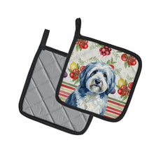 Load image into Gallery viewer, Blue and White Old English Sheepdog Vegetables Pair of Pot Holders