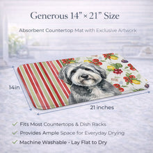 Load image into Gallery viewer, Gray and White Old English Sheepdog Vegetables Dish Drying Mat