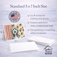 Load image into Gallery viewer, Gray and White Old English Sheepdog Vegetables Greeting Cards Pack of 8