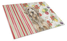 Load image into Gallery viewer, Grizzle and Tan Otterhound Vegetables Glass Cutting Board