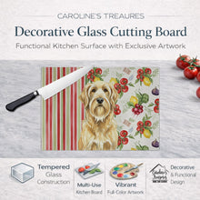 Load image into Gallery viewer, Wheaten and Tan Otterhound Vegetables Glass Cutting Board