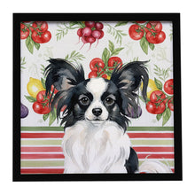 Load image into Gallery viewer, Black and White Papillon Vegetables Framed Metal Print