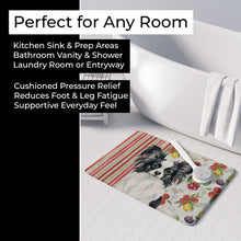 Load image into Gallery viewer, Black and White Papillon Vegetables Memory Foam Kitchen Mat